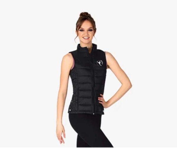 Sleeveless Puffy Warm-Up Vest with Logo